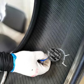 BONFQERT 80 Pcs 2.4in Car Tire Patch, Tire Repair Kit Heavy Duty - Bike Tube Patch Tools, Quickly Repair Broken Tyre on All Models