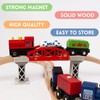 WoodenEdu Wooden Train Sets for Toddlers, 9 Pcs Train Toy