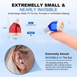 K&FCOPTEE Invisible Digital Hearing Aids Rechargeable In The Ear Sound Amplifiers Adults