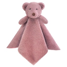 Doindute Baby Dark Pink Teddy Bear Soft Stuffed Animal Security Blanket, Plush Bear Character Lovey Blanket, Baby Shower/Nursery Gift, Newborn Infant Toddler Snuggle Blankie for Girls Boys, 14 Inches