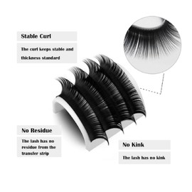Costory Eyelash Extension Individual Supplies Matte Black Eyelashes Classic Light Soft Natural Single False Lashes Semi Permanent Professional Lash Extensions(Thickness 0.2mm D Curl 9mm）