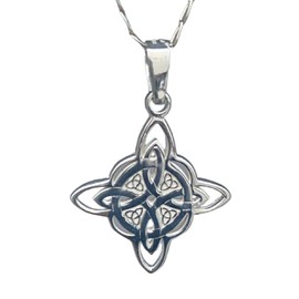 TClaudia Plata 925 Collares para mujer con dije nudo de bruja, joyas para mujer, regalos para mujer toda ocasión, collar nudo de bruja plata 925, cadenas y dijes para mujer