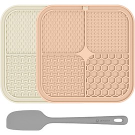 ChefAide 2 Pack Lick Mat for Dogs,Cats,Upgraded 8.5×8.5 inches Licking Mats with Suction Cups,Slow Feeder Licking Pad for Anxiety Relief and Boredom Reducer,Suitable for Dog Training Set 7