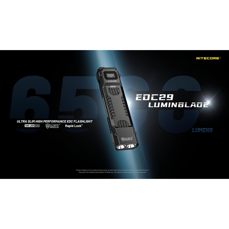 Nitecore EDC29 6500 Lumen USB Rechargeable Flat Slim Body LED