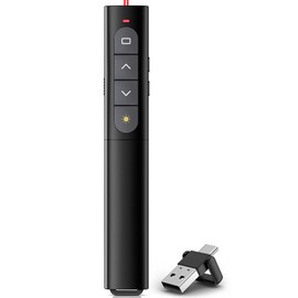 2-in-1 Presenter, USB and Type-C Presentation, Wireless Pointer for Presentations with Hyperlink and Volume Control, PowerPoint Presenter for Window/Linux/PowerPoint