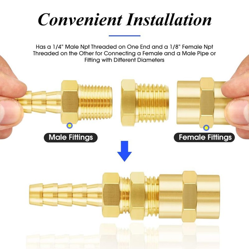 TAILONZ PNEUMATIC Brass Threaded Pipe Fitting 3/8 Inch BSP Male