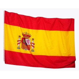 Large Spanish Flag Outdoor 225 x 150 cm Spain Flag Reinforced Balcony and 2 Metal Eyelets (Spain Large)