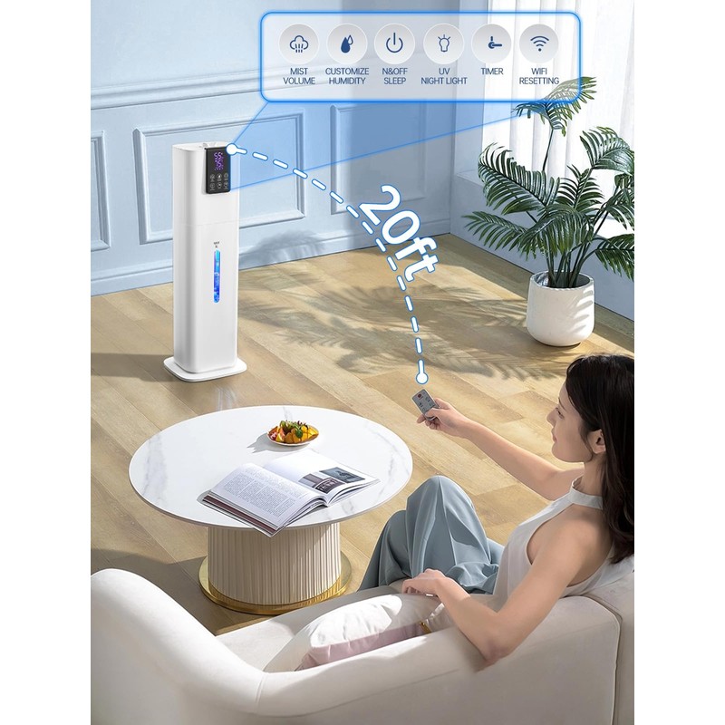 8L Smart Humidifiers for Bedroom Large Room, 2.1Gal Cool Mist