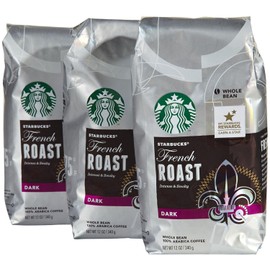 Starbucks French Roast Whole Bean Coffee(Extra Bold), 12 oz Bags 3 pk