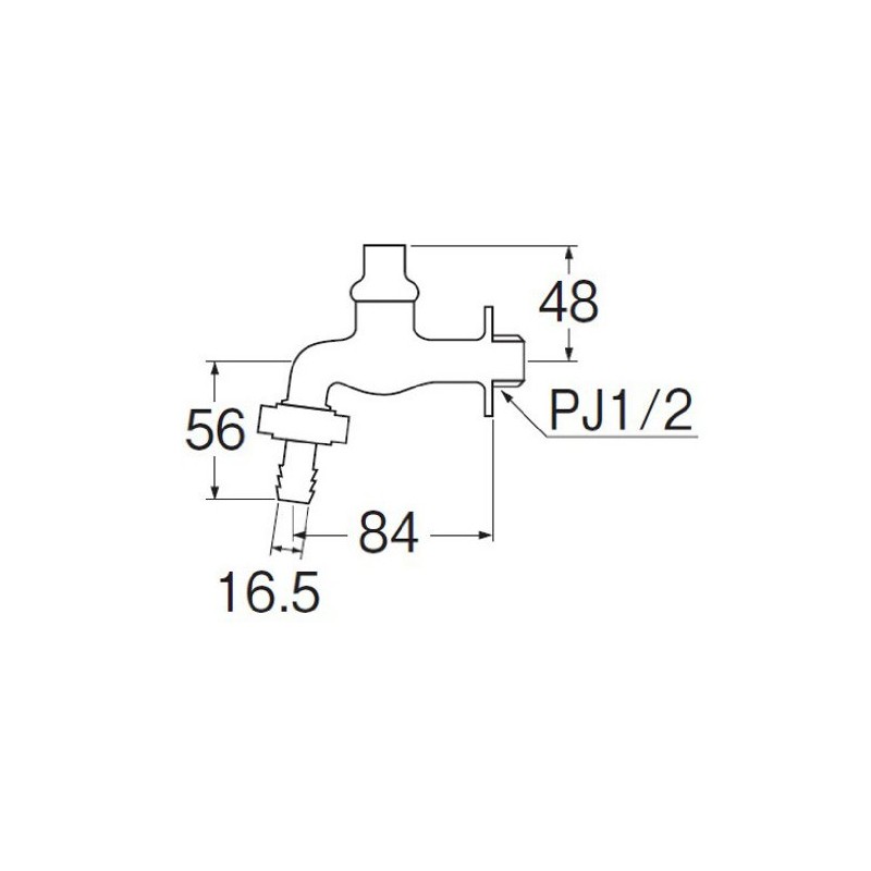 SANEI Y70J-13 Shared Coupling Horizontal Faucet, Key-type Faucet, For Connecting