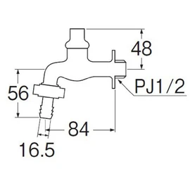 SANEI Y70J-13 Shared Coupling Horizontal Faucet, Key-type Faucet, For Connecting Water Sprinkler Hoses Nominal 13