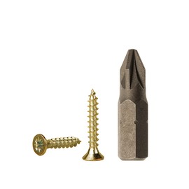 Pack of 100 Yellow Galvanised Steel 2.5 x 16 mm Wood Screws Chipboard Screws Universal Pozi Drive Screw PZ Full Thread Pozidriv Countersunk Head (100, 2.5 x 16 mm)