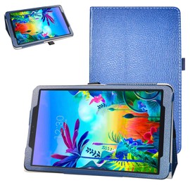 Bige for LG G Pad 5 10.1 Case,PU Leather Folio 2-Folding Stand Cover for LG G Pad 5 T600 10.1 inch FHD Tablet 2019,Dark Blue