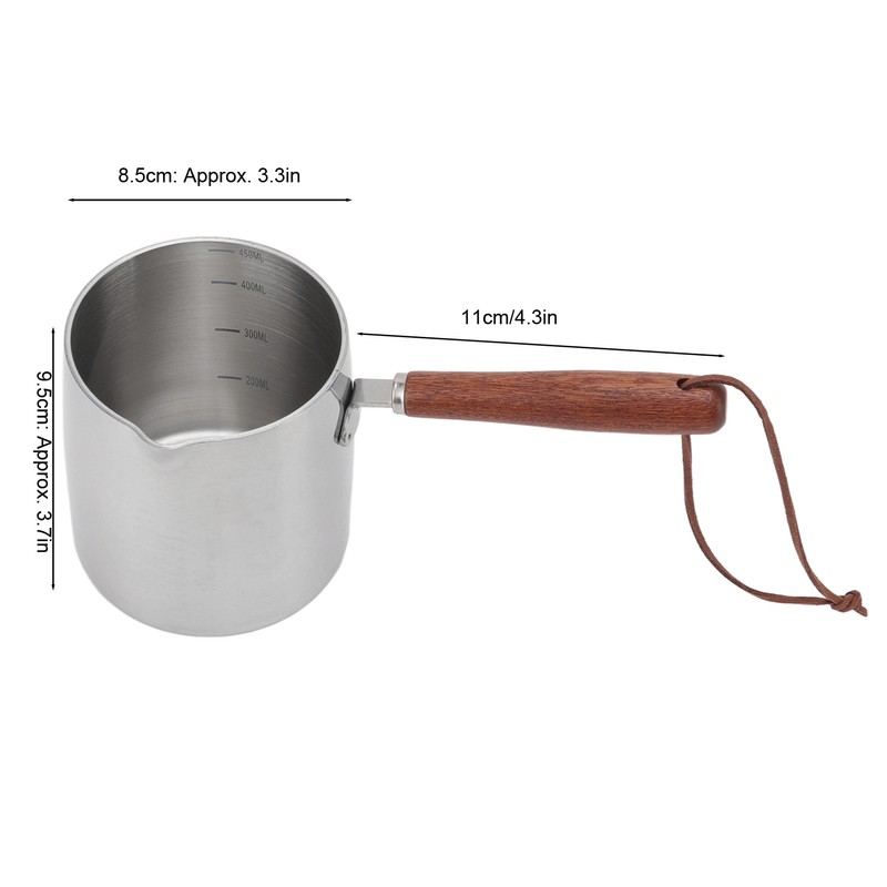 450ML Stainless Steel Butter Warmer Mini Butter Coffee Milk Pot