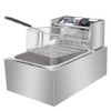 Stainless Steel Deep Fryer, 6.3QT/6L Capacity, 2500W, Temperature Range 140℉-392℉,