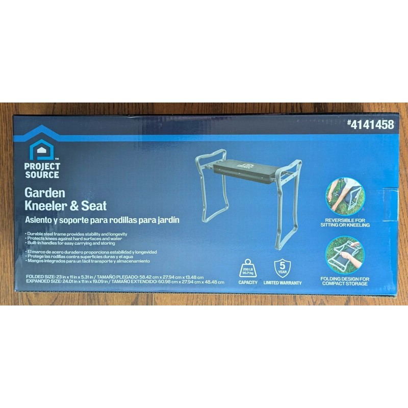 Project Source New Metal Garden Kneeler with Padded Seat Foldable