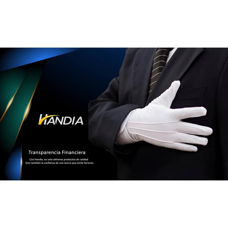 Handia - Guantes Blancos para militar, escolta, cadete, mesero, guante