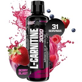 Nutrex Research L-Carnitine 3000 (31 Servings, Berry Blast) | Liquid Shots, Stimulant Free | Supports Muscle Recovery For Men and Women