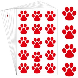 Harloon 20 Sheets 300 Pcs Paw Prints Temporary Tattoos Paws Foot Temporary Tattoo Removable Dog Paw Tattoo Stickers for Women Face Body Arm(Red)