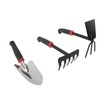 3PCS Garden Tool Set Iron Stainless Steel Five Teeth Rake