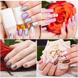 224 unidades de 16 hojas completas de uñas de rayas de arte de uñas, pegatinas autoadhesivas con lima de uñas, kit de manicura para mujeres y niñas (serie de adornos mixtos)