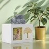 DiDiBirDi Pet Urn for Dog Ashes, Tree Pattern Wooden White