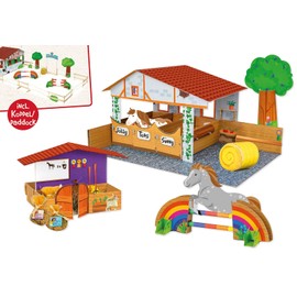 LENA 42836 Eco Upcycling My Pony Craft Set for Using Recycled Packaging for Making a Riding Farm, Creative Set for Children from 6 Years
