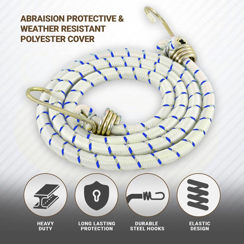 3 Pack 72-Inch Long Bungee Cords, Heavy Duty Bungee Straps