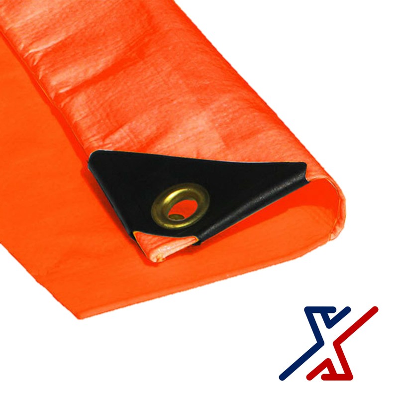 6 x 8 Orange Color 12 Mil Heavy Duty Tarp
