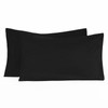 Brentfords Black Pillow Cases 2 Pack, Housewife Pillowcases Bed Pillow