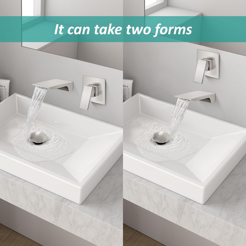 Aolemi Wall Mount Bathroom Faucet Waterfall Tub Filler, Single Handle