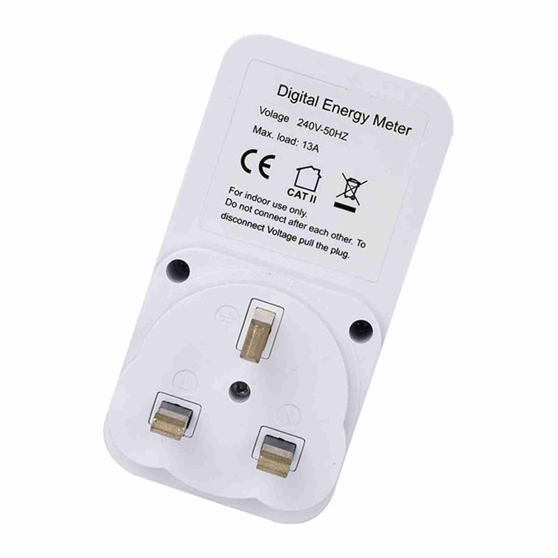 UK Plug Plug-in Digital LCD Energy Monitor Power Meter Electricity