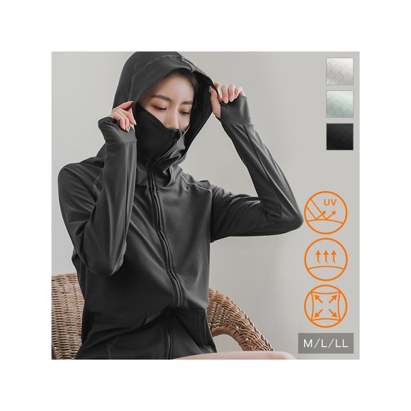 Kobe Lettuce C6386 Women's Rash Guard, Face Cover, Hoodie, UV