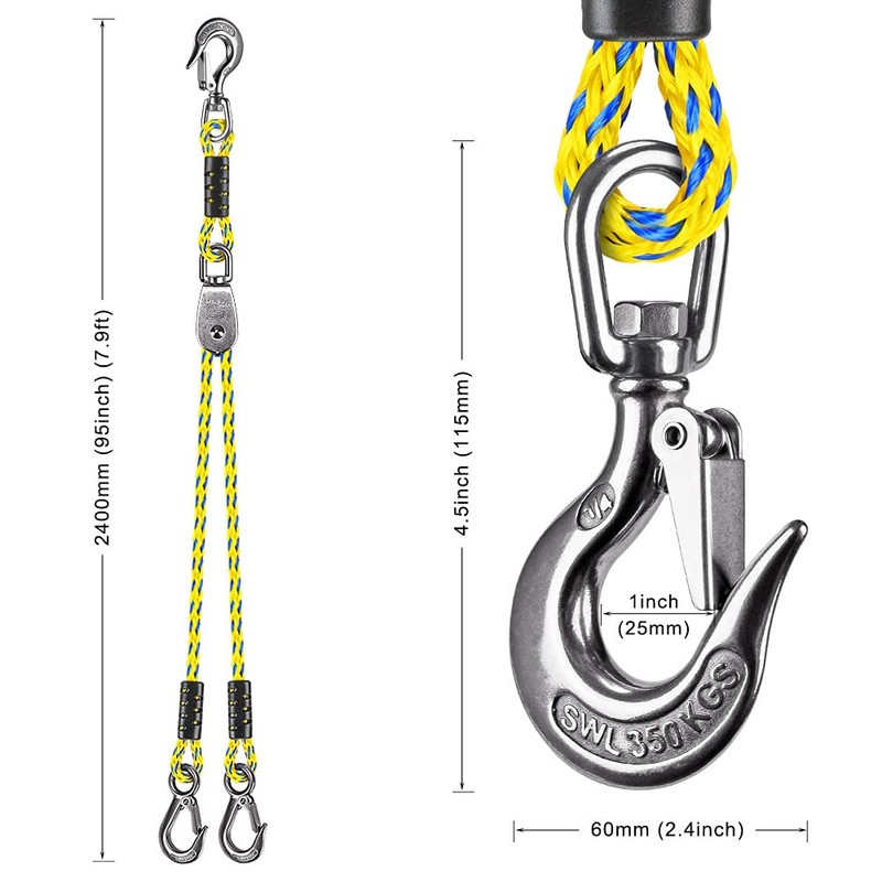 Dolibest 16ft Boat Tow Harness Boat Tow Ropes, Easy Connection