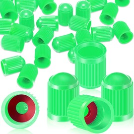 Outus 20 Pack Tyre Valve Dust Caps for Car, Motorbike, Trucks, Bike, Bicycle (Green)