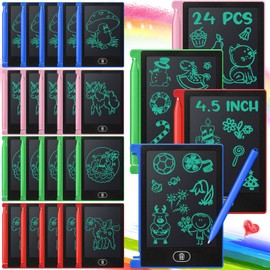 Zhehao 24 Pieces LCD Writing Tablet Bulk Kids Mini Drawing Pad 4.5 Inch Electronic Doodle Board Kids Party Favor Classroom Gift (Blue,Pink,Green,Red)