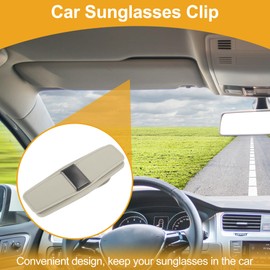 REPAIROCK Car Sunglasses Clip Magnetic Universal Sun Visor Eyeglasses Holder Clip Suede Leather, Zinc Alloy White 13.6x4.8cm/5.35"x1.89" 1 Pcs