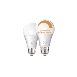 TORANKOS Dimmable Bulb No Dimmer Required, 14W 8W 2W A19 LED Dimmable Light Bulbs, 4000K, E26 Base, 2 Pack