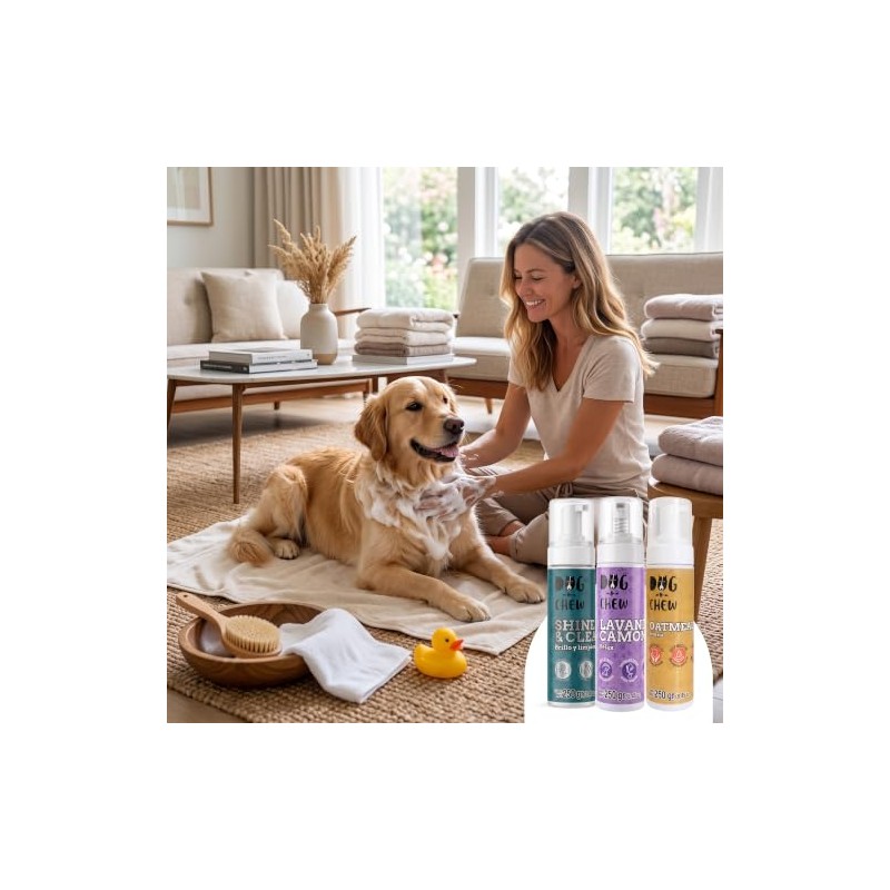 Shampoo en Seco para Perros, Espuma sin Agua, 250 ml