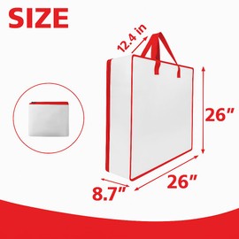 5 Pack Moving Bags, Wreath Storage Bag, Garland Container, Clear Storage Bags with Handles and Zippers Moving Bag for College Carrying, Bedding, Toys Organizer, Under the Bed Storage