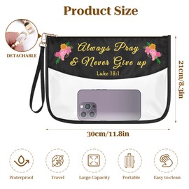 Inspirational Gifts for Employee Coworker Clear Makeup Bag Christian Religious Faith Gifts Encouragement Gifts for Her Women Christmas Graduation Gift Cosmetic Bag Church Favor Gift Toiletry Pouch