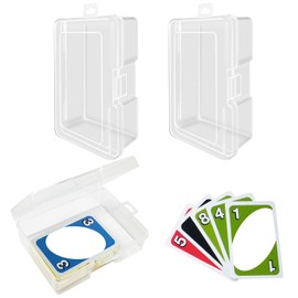 IOKUKI 3 PCS Card Storage Box for UNO 112PCS, High Capacity Playing Cards Case （No Cards）