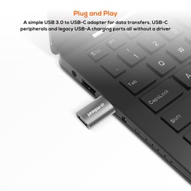 mbeat Elite USB 3.0 (Male) to USB-C (Female) Adapter - Space Grey, Converts USB-C device to any computers, laptops with legacy USB-A port, Supports USB 3.0 high speed data transfer up to 5Gbps, Backward compatible with USB 2.0 and works with Windows & Ma