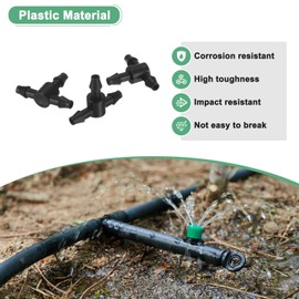 M METERXITY 100-Pack Drip Irrigation Barbed Fittings, for 1/4 Inch Tees Tubing Connector Plastic Coupling Irrigation Parts for Garden/Greenhouse/Aquarium/Flower Pot, Drip Pipe Accessories
