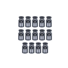 BOSWOAK Toggles for Drawstrings,Double and Single Hole Spring Cord Locks Toggles Cord Plastic Ends Stopper for Paracord Rope, Black, 3mm,5mm,6mm,8mm