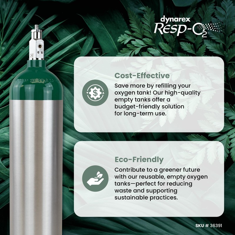 Dynarex Resp-O2 M15 Oxygen D-Cylinder with CGA 870 Post Valve