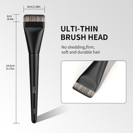 MSQ Ultra Thin Foundation Brush Black for Liquid Makeup Cosmetics Applicator with Ultra Thin Bristles Makeup Brush Super Flat Top Thin Traceless Concealer Brush