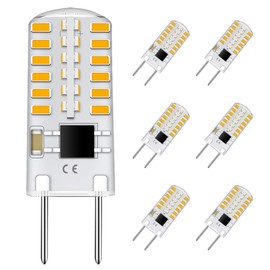 TAIYALOO G8 LED Bulb Dimmable, T4 JCD Type Bi-Pin Base, 3000K Warm White, 3W Mini G8 Bulb, 20W-25W Halogen Replacement for Under Cabinet Light, Under Counter Kitchen Lighting (6 Pack)