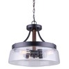 Canarm Riva 3-Light Dual-Mount Chandelier, Black and Wood Finish with