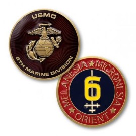 MARINE CORPS 6TH MARINE DIVISION 1.75" CHALLENGE COIN